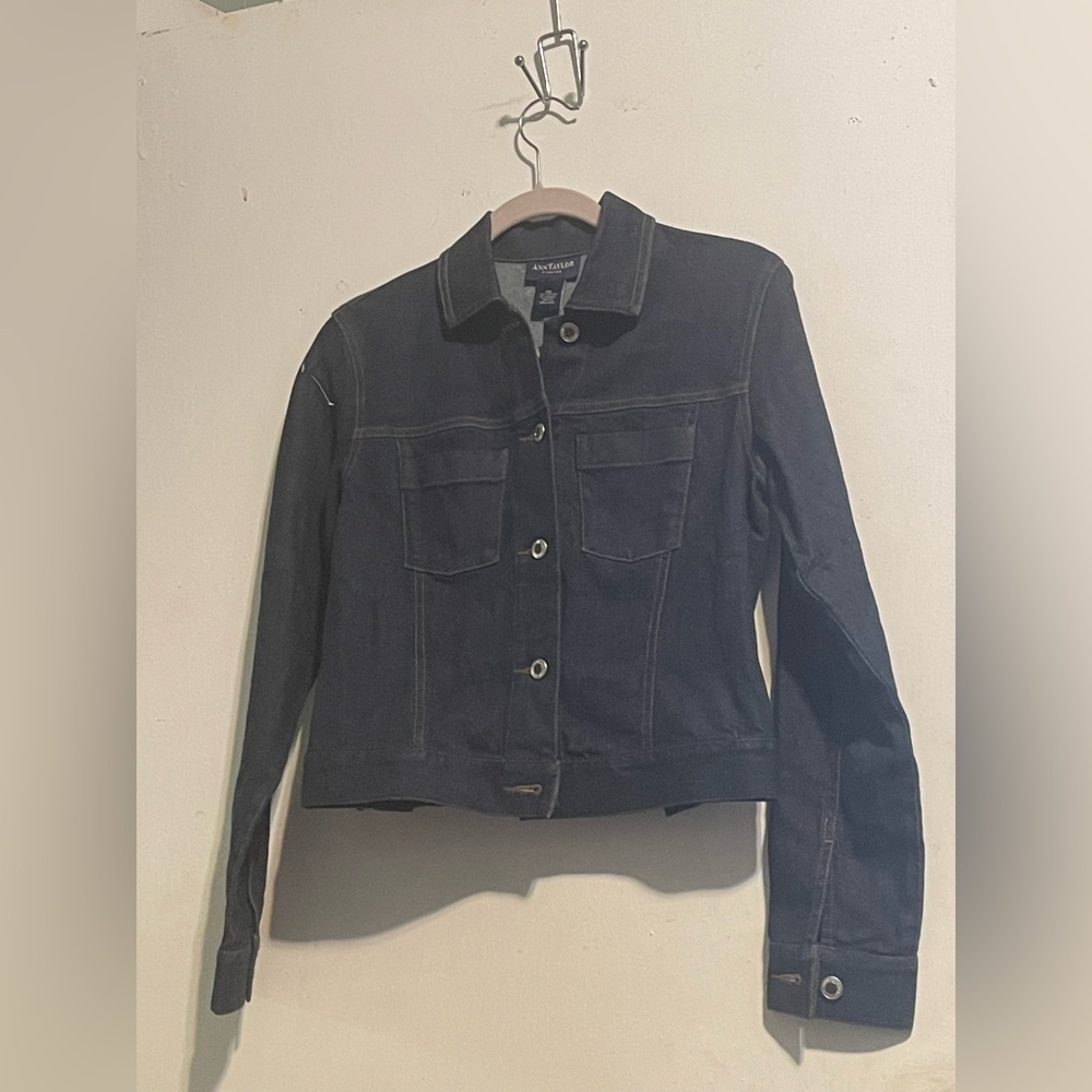 Ann Taylor Black Jean Jacket Classic Style